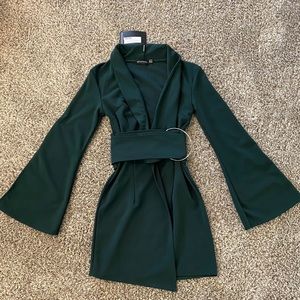 Olive green wrap dress